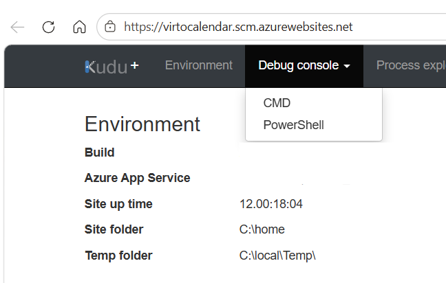 Choosing a console command in Advanced Tools